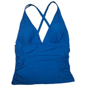 Beachsissi Women's Blue V Neck Tummy Control Tankini Size XL